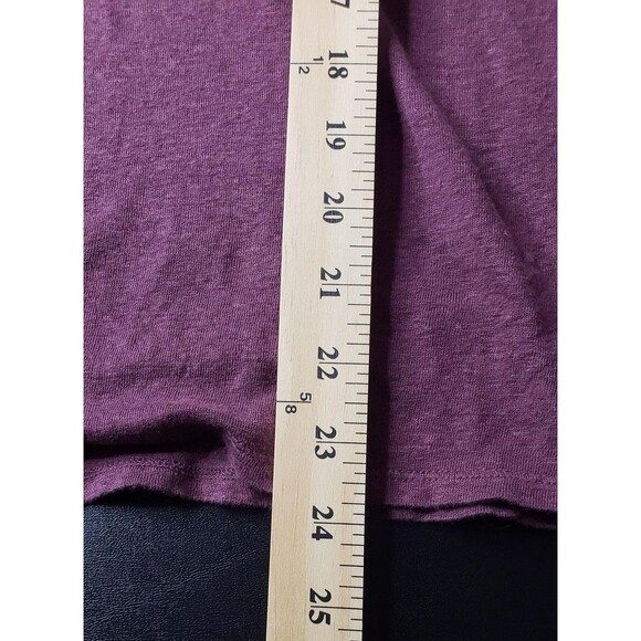 Eileen Fisher Tee Shirt 1X Purple 100% Organic Linen Slub Casual Autumn Fall - Picture 7 of 7